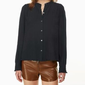 Aritzia Wilfred Darling Blouse Black S